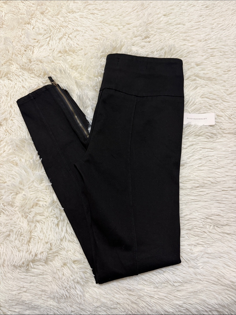 Anthropologie Pilcro Black Zip-Hem Leggings